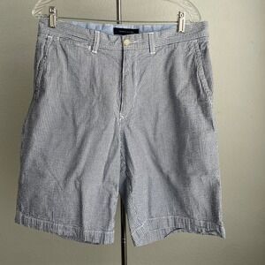 Tommy Hilfiger Blue Patterned Chino Shorts Men's Size 33 Flat Front